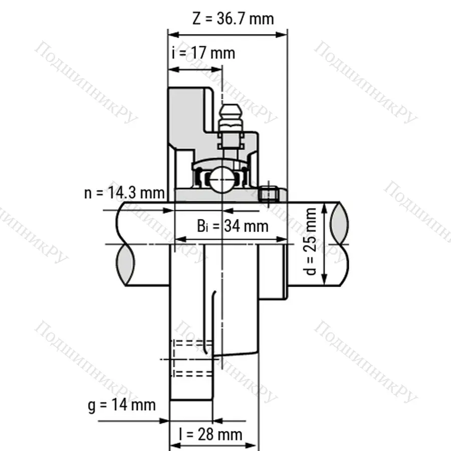 Подшипниковый узел SS-UCFPL 205-W - Вал: 25 мм