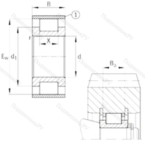 Подшипник роликовый радиальный RSL 183006-A от производителя  INA Подшипник роликовый радиальный RSL 183006-A от производителя  INA