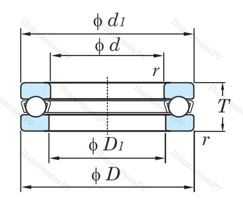 Упорный шариковый подшипник 51107 от производителя  KOYO