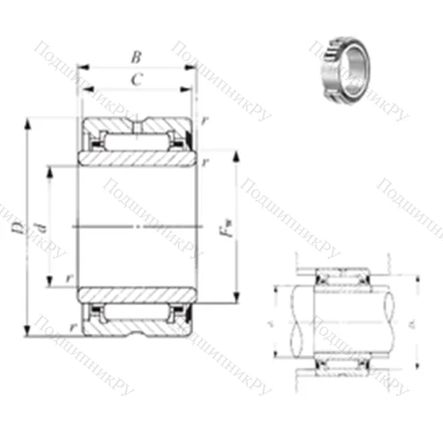 Подшипник игольчатый радиальный NA 6903U от производителя  IKO Подшипник игольчатый радиальный NA 6903U от производителя  IKO