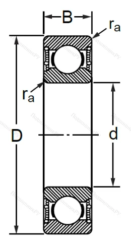 Шариковый однорядный подшипник 180106 (6006 2RS) в Нижнем Тагиле