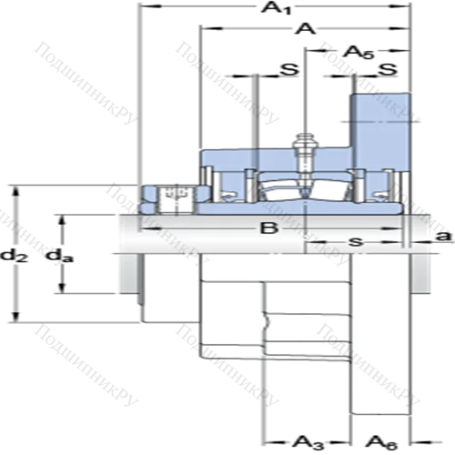 Фланцевые роликоподшипниковые узлы (стопорное кольцо, для дюймовых валов)