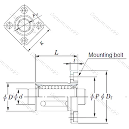 Подшипник шариковый линейный SDMK 80 от производителя  KOYO