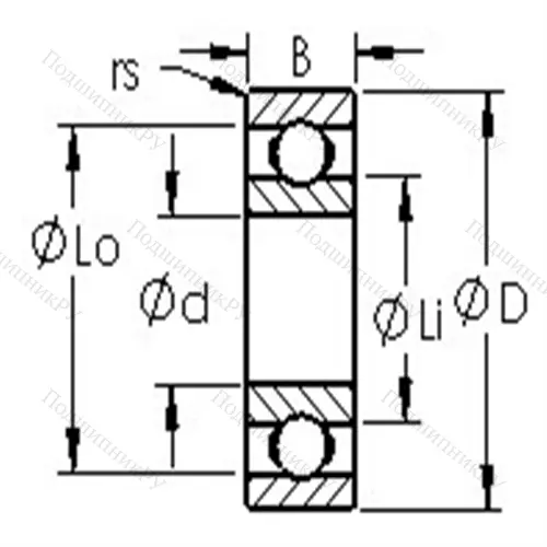 Подшипники шариковые радиальные однорядные 6005