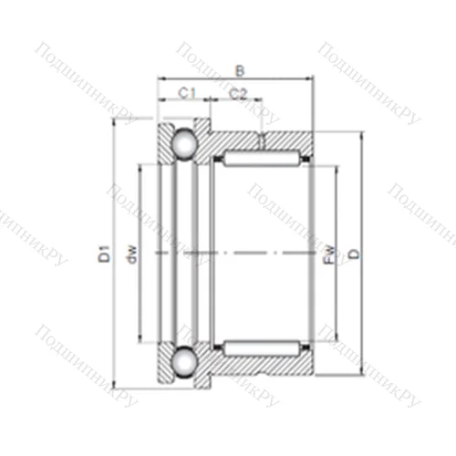 Подшипник комбинированный NKX 10