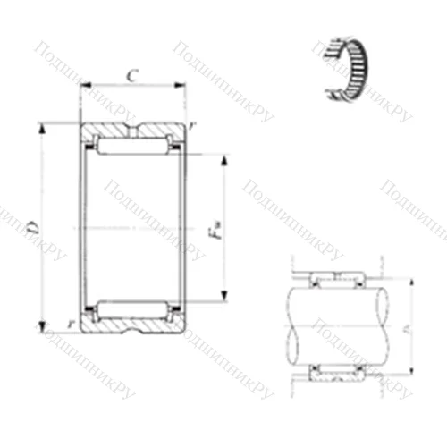 Подшипник игольчатый радиальный BR 364828