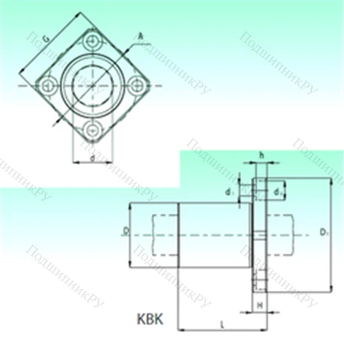 Подшипник шариковый линейный KBK 40-PP от производителя  NBS Подшипник шариковый линейный KBK 40-PP от производителя  NBS