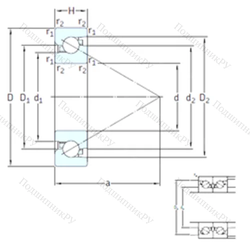 Подшипник шариковый упорно-радиальный BSD 55120 CG