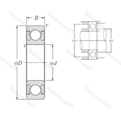 Подшипник шариковый радиальный 6912ZZ от производителя  NTN