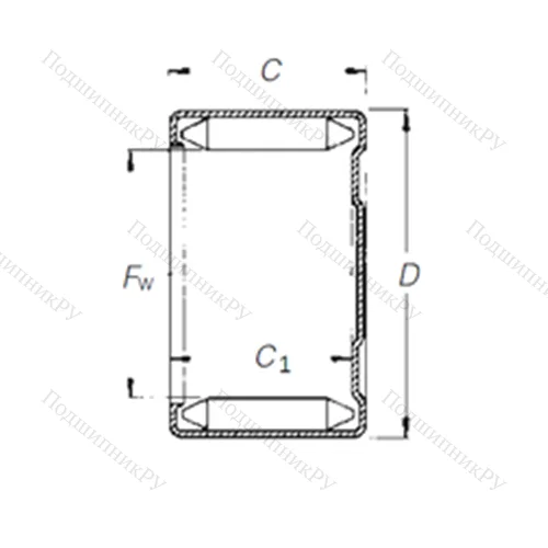 Подшипник игольчатый радиальный DLF 14 12