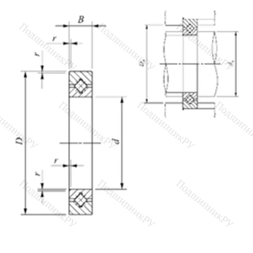 Подшипник роликовый упорно-радиальный с четырехточечным контактом CRBT 205 A