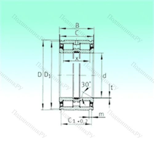 Подшипник роликовый радиальный SL 045006-PP от производителя  NBS Подшипник роликовый радиальный SL 045006-PP от производителя  NBS