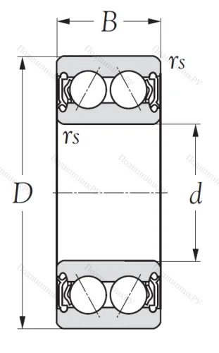 Двухрядный шариковый подшипник 5206 ZZ от производителя  KSM