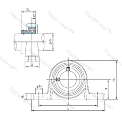 Подшипниковый узел шариковый радиальный