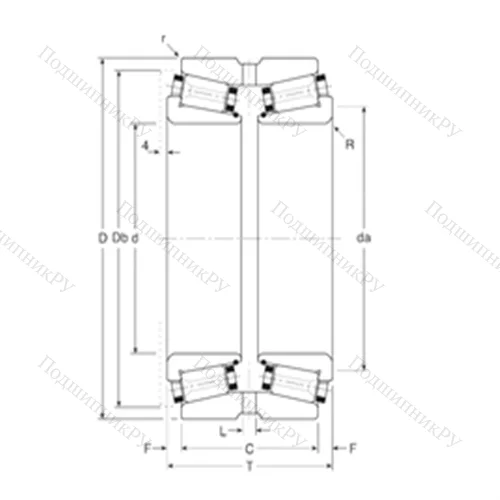 Подшипник роликовый радиально-упорный 101041X/101076G от производителя  Gamet