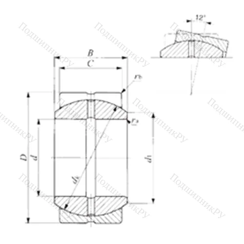 Подшипник скольжения сферический SBB 28
