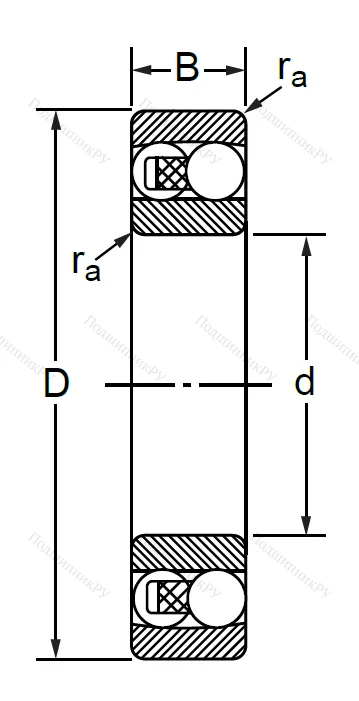 Двухрядный шариковый подшипник 1503 2RS E (2203 2RSTN) в Нижнем Тагиле