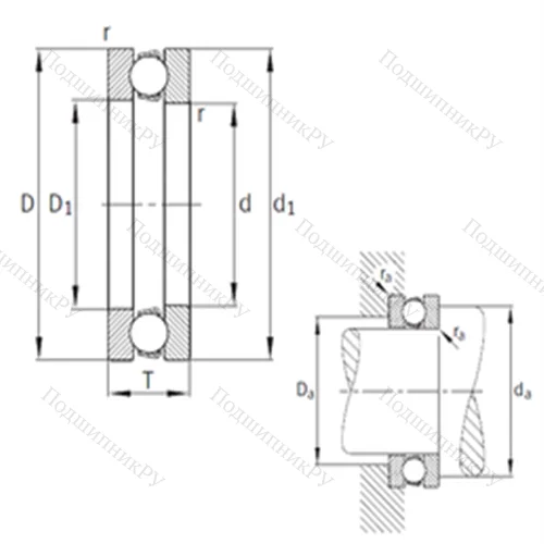 Подшипник шариковый упорный 511/560-MP