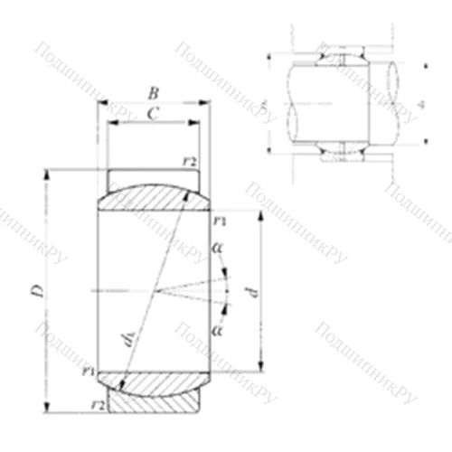 Подшипник скольжения сферический GE 10E