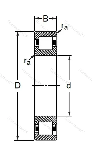 Цилиндрический роликовый подшипник 102211 (N 211 V) в Нижнем Тагиле