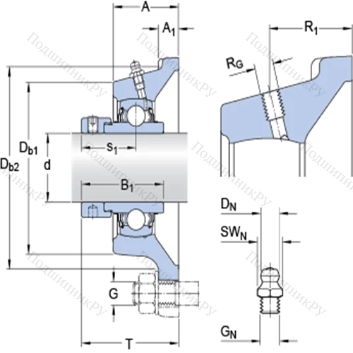 Фланцевые подшипниковые узлы типа Y (корпус типа Y-TECH, квадратный фланец, крепление стопорными винтами) FY 2.7/16 WF