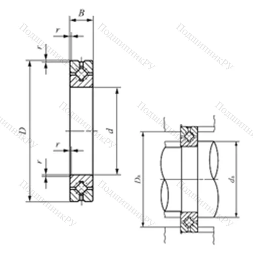 Подшипник роликовый упорно-радиальный с четырехточечным контактом CRBH 11020 A
