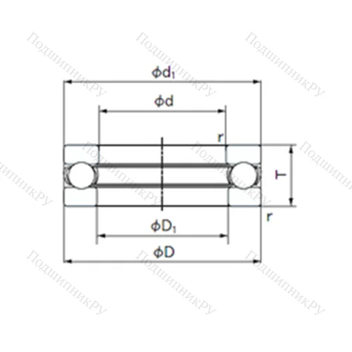 Подшипник шариковый упорный O-30