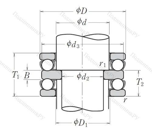 Упорный шариковый подшипник 52207