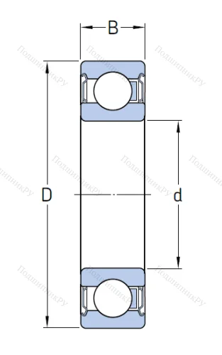 Однорядный шариковый подшипник E 2.6008 2Z/C 3