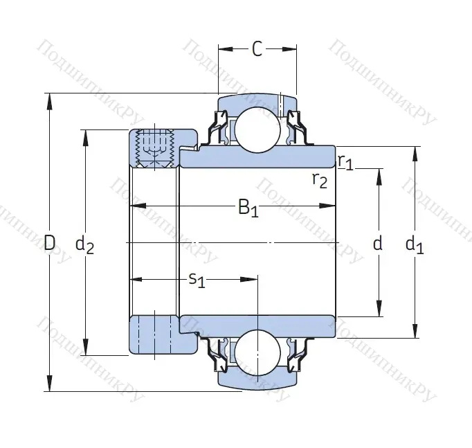 Корпусный подшипник YEL 208-2RF/VL 065 в Нижнем Тагиле