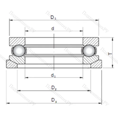 Подшипник шариковый упорный 53206U+U 206 от производителя  CX Подшипник шариковый упорный 53206U+U 206 от производителя  CX