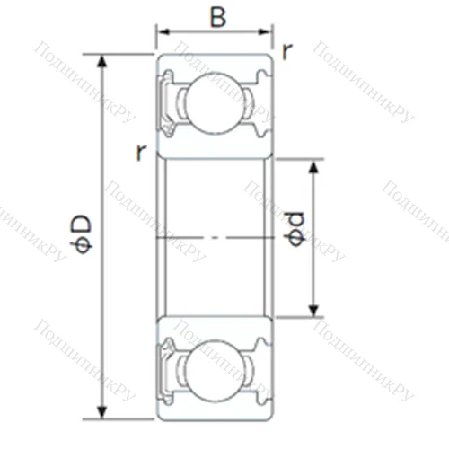 Подшипник шариковый радиальный 6830-RS от производителя  CYSD Подшипник шариковый радиальный 6830-RS от производителя  CYSD