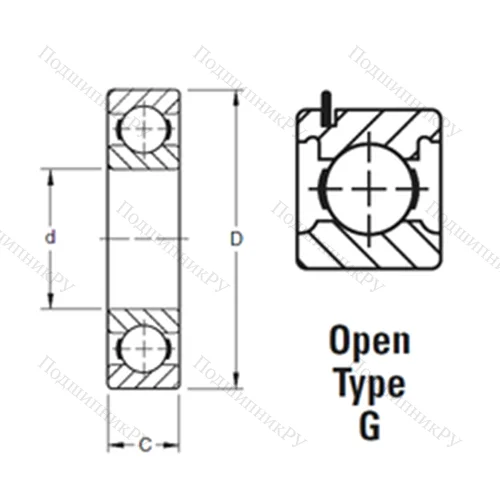 Подшипник шариковый радиальный 307KG