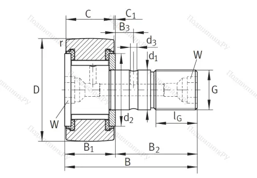 Подшипник KRV 22 PP A от производителя  INA