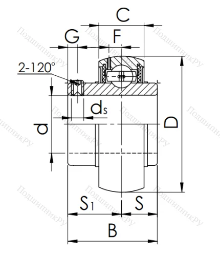 Корпусный подшипник UC 208 (480208) в Нижнем Тагиле