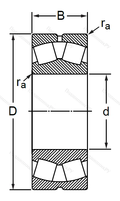 Сферический роликовый подшипник 30-3003122 АМН (23022 CAW 33C 3) в Нижнем Тагиле