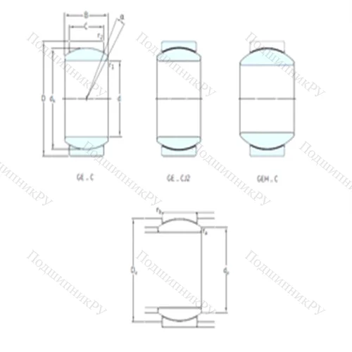 Подшипник скольжения сферический GEH 110TXA-2LS