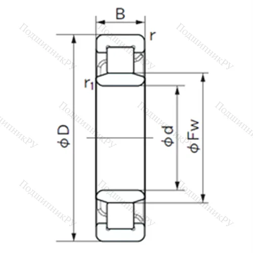 Подшипник роликовый радиальный NU 2238