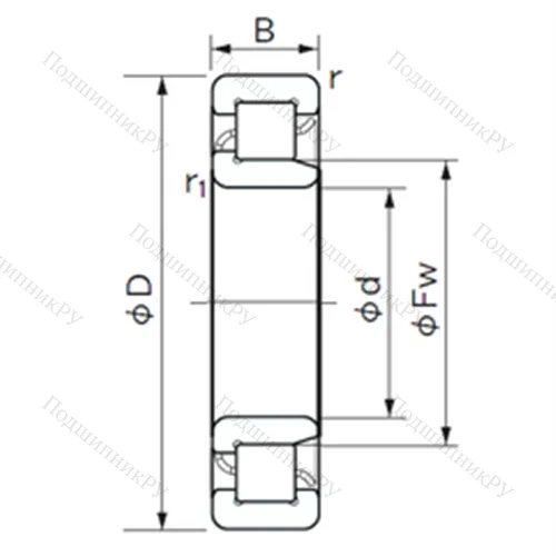 Подшипник роликовый радиальный NJ 228 E