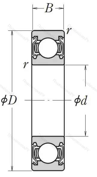 Однорядный шариковый подшипник 6026 ZZ CM