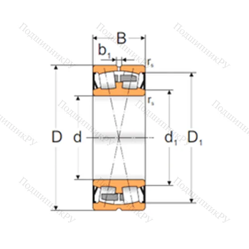 Подшипник роликовый радиальный самоцентрирующийся A 6-22212M-2RZ