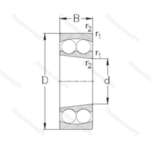 Подшипник шариковый радиальный самоцентрирующийся 2207-K