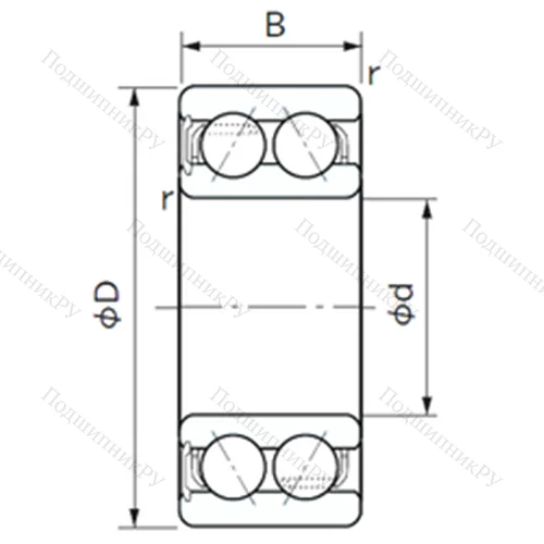 Подшипник шариковый радиально-упорный 5200NS