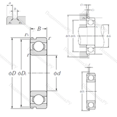 Подшипник шариковый радиальный 6909NR от производителя  NTN
