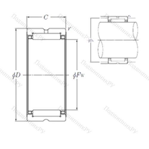 Подшипник игольчатый радиальный NK 40/20R
