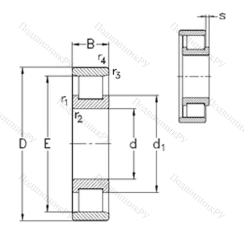 Подшипник роликовый радиальный N 234-E-M 6