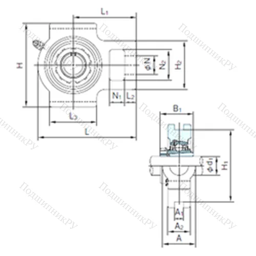 Подшипниковый узел шариковый радиальный
