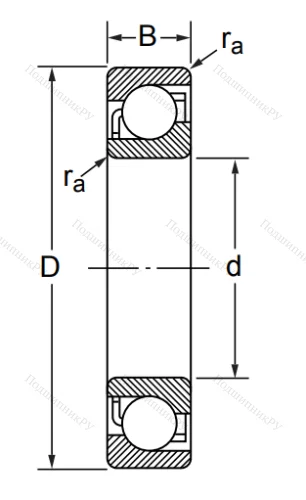 Радиально-упорный шариковый подшипник 7316 ACM/DT (446316 Л ГОСТ) в Нижнем Тагиле