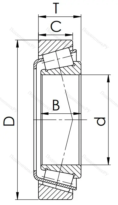 Конический роликовый подшипник 7510 (32210)