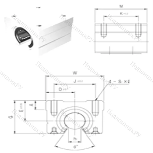 Подшипник шариковый линейный SBR 40UU